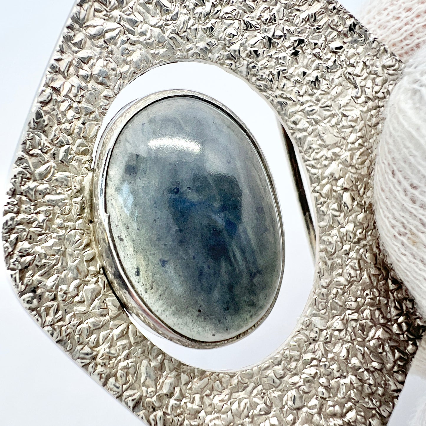 Victor Janson, Sweden 1971 Sterling Silver Bergslagen-stone Brooch.