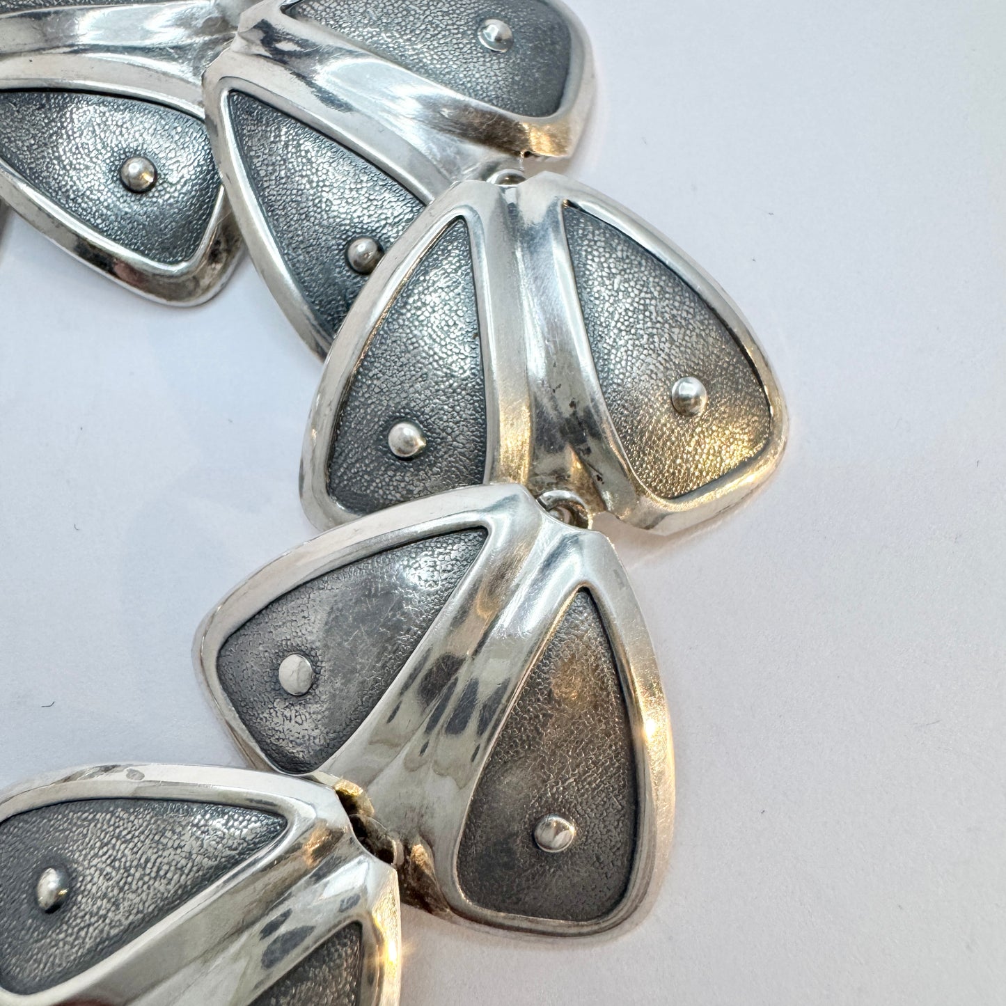 Victor Janson, Sweden year 1960. Vintage Mid-century Modern Sterling Silver Bracelet.