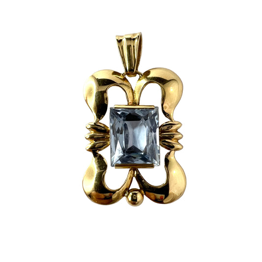 Hugo Grun, Sweden 1946. Vintage 18k Gold Synthetic Spinel Pendant.