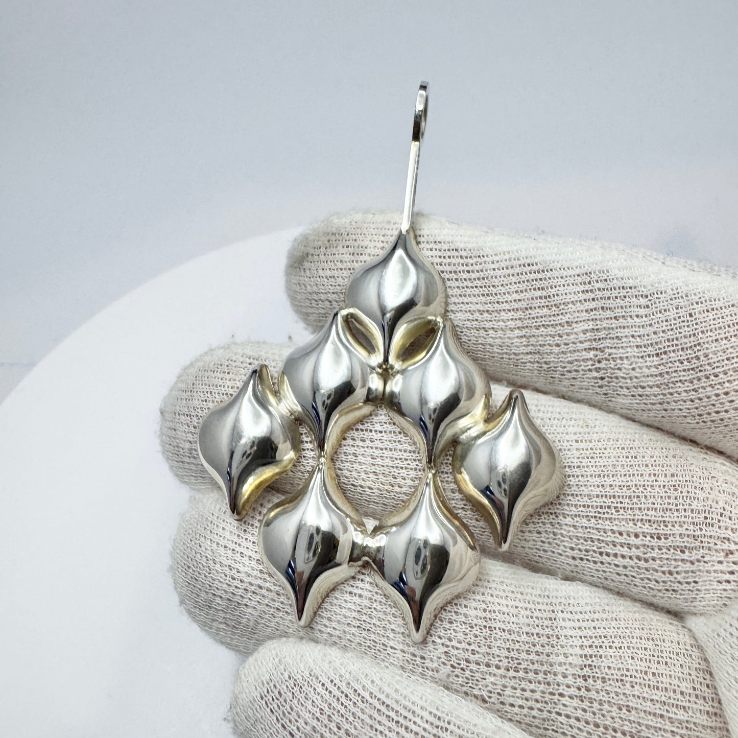 Scandinavia 1970s. Vintage Solid Silver Pendant.