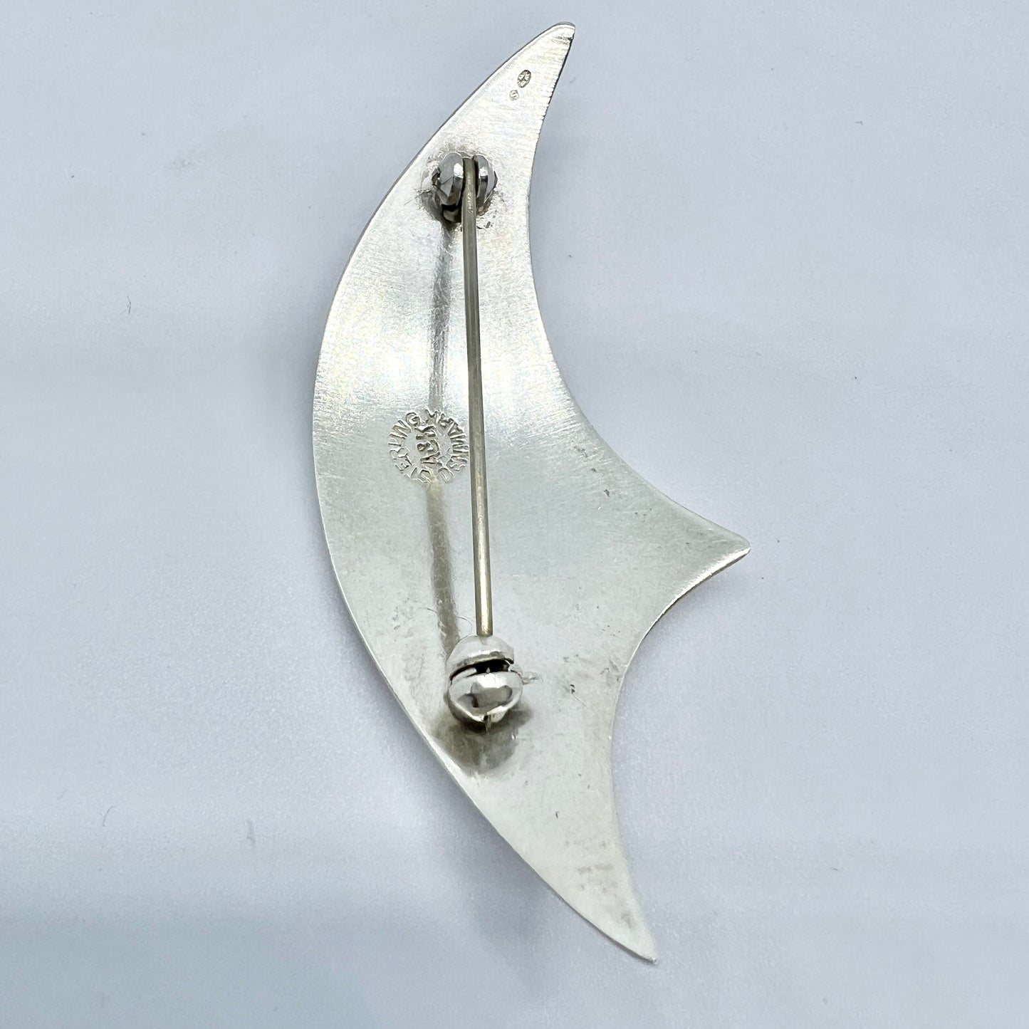 Aarre & Krogh, Denmark 1960s Vintage Sterling Silver Modernist Brooch