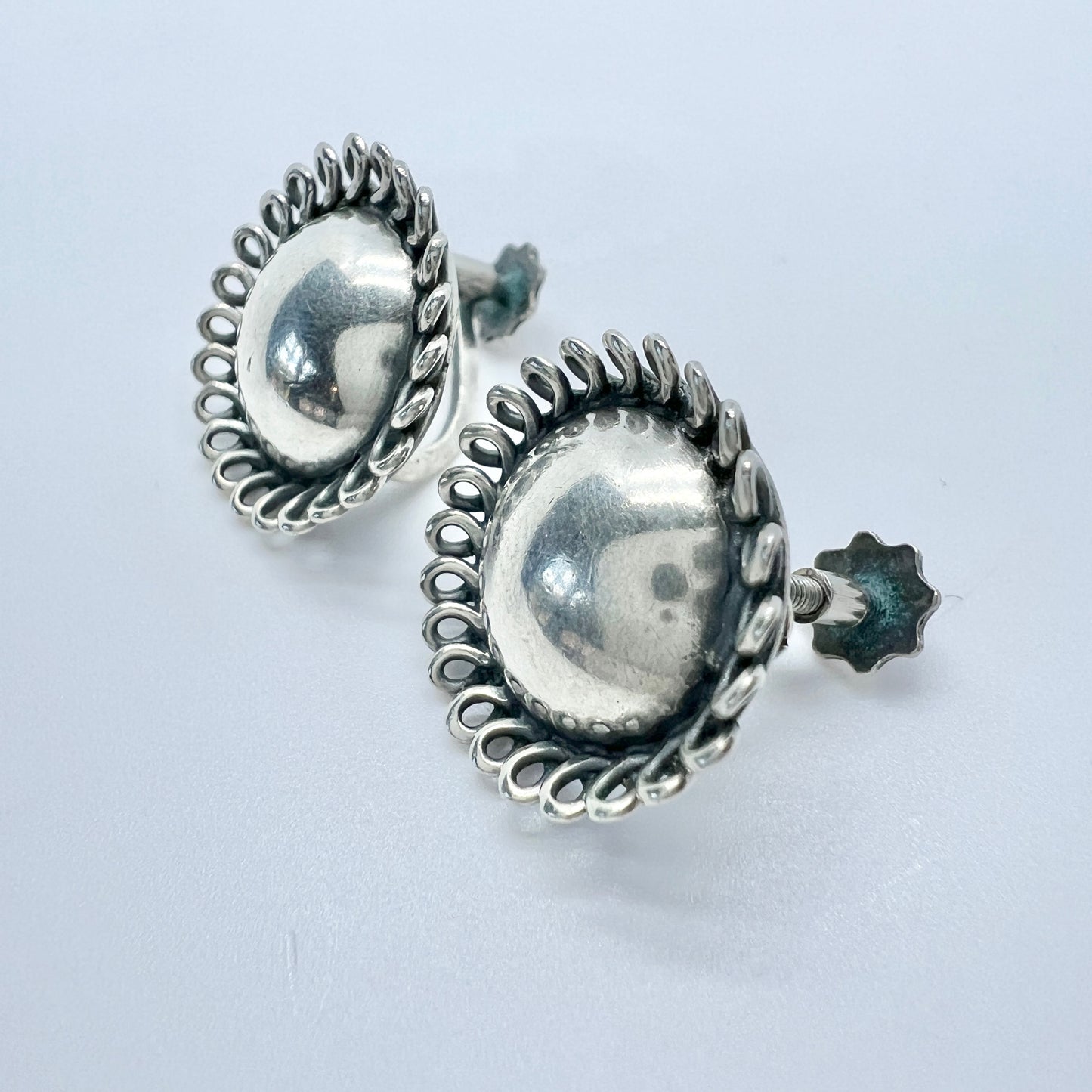 Gertrud Engel, Sweden 1950s. Vintage Sterling Silver Earrings. Signed