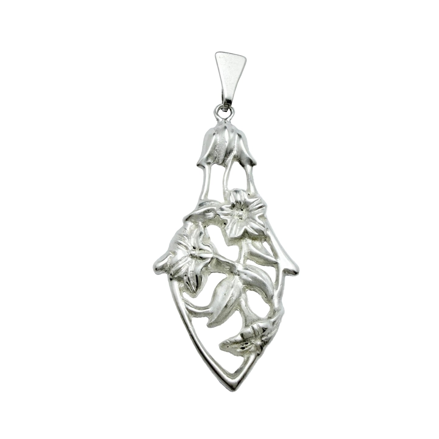 GeWe, Sweden 1946. Vintage Solid Silver Flower Pendant.