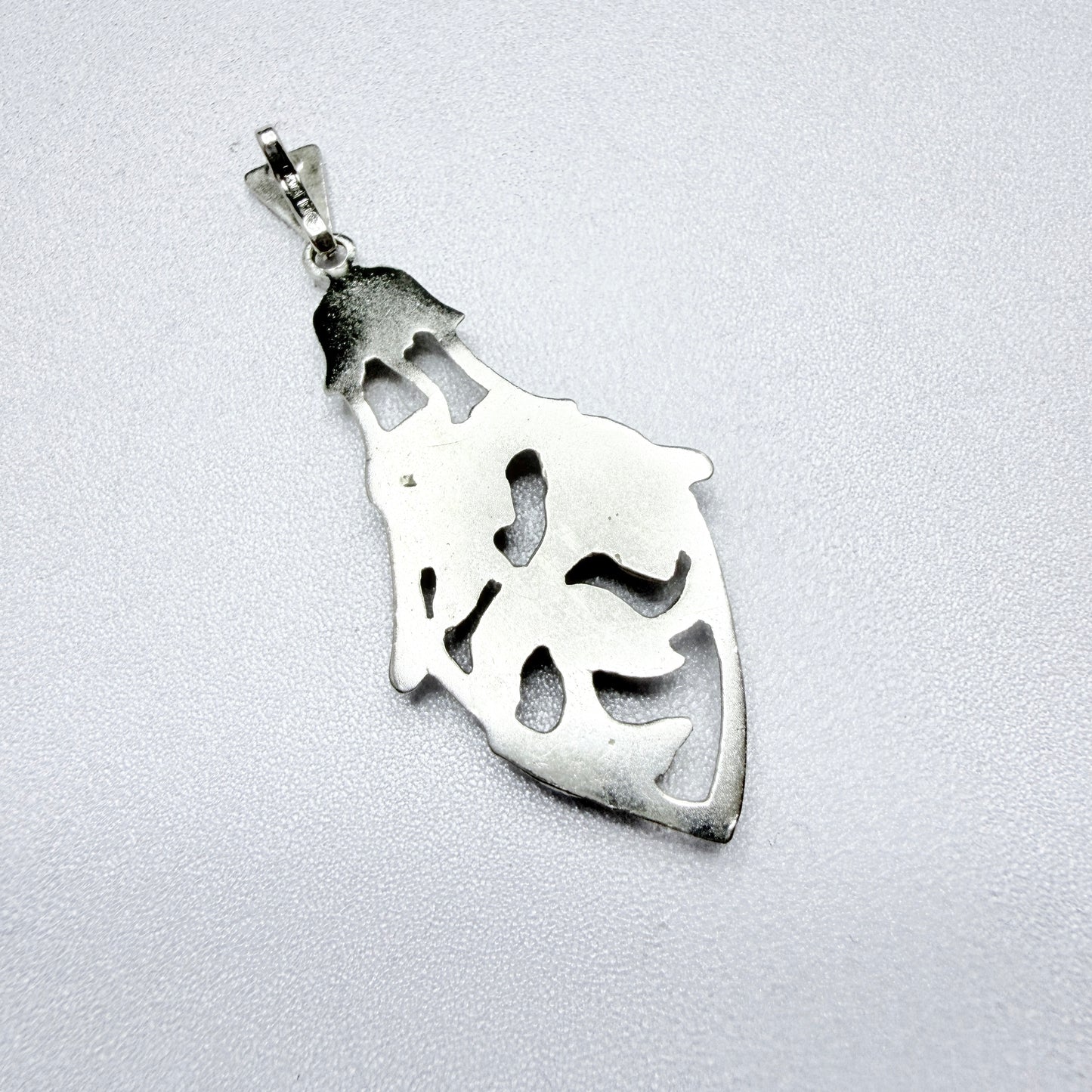 GeWe, Sweden 1946. Vintage Solid Silver Flower Pendant.
