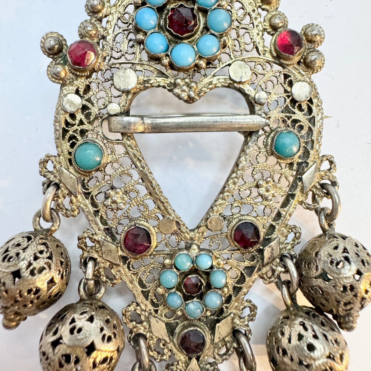 Vierlande Germany 1864. Antique Silver Brooch Pendant.