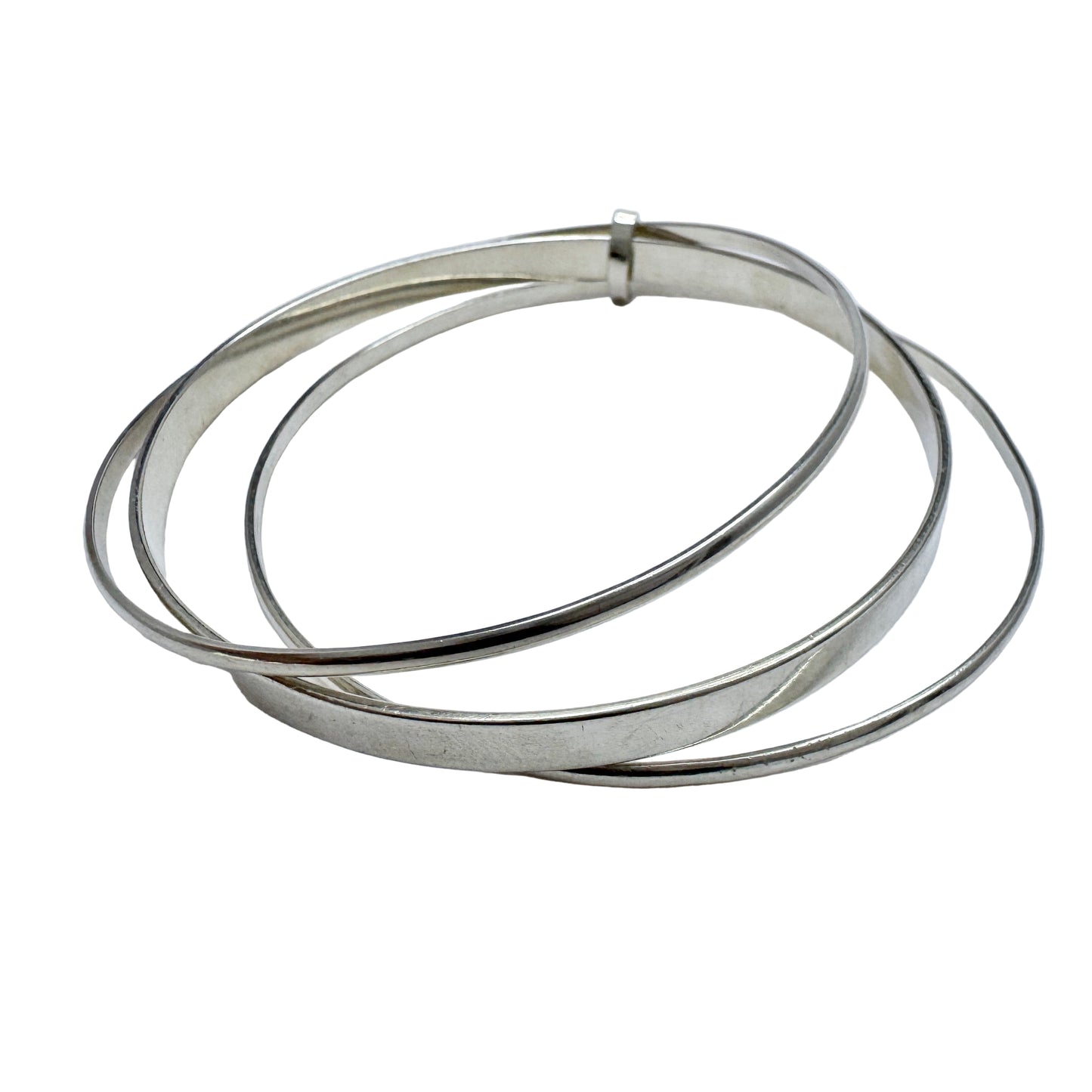 Vintage Sterling Silver Bangle Stack.