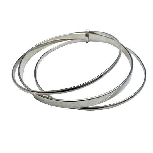 Vintage Sterling Silver Bangle Stack.