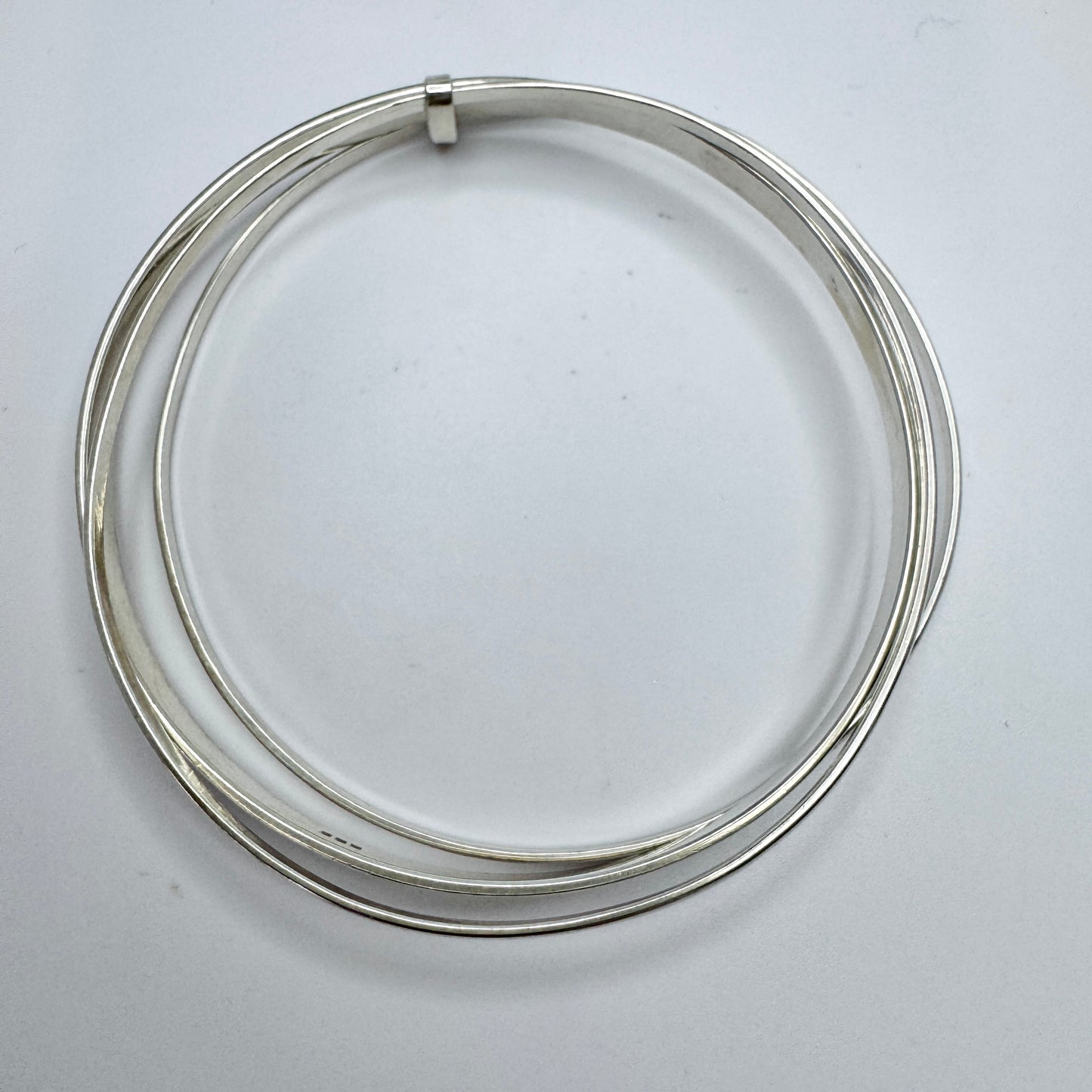 Vintage Sterling Silver Bangle Stack.