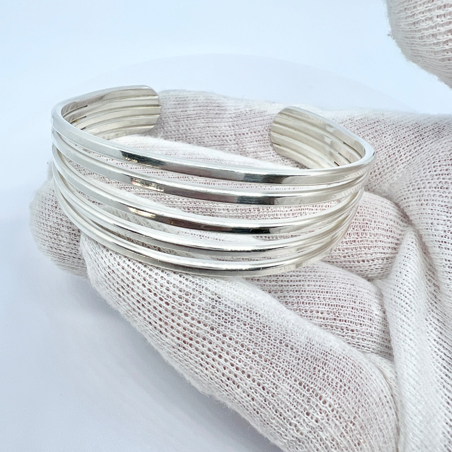 Anton Michelsen, Denmark 1960s. Vintage Sterling Silver Cuff Bracelet.