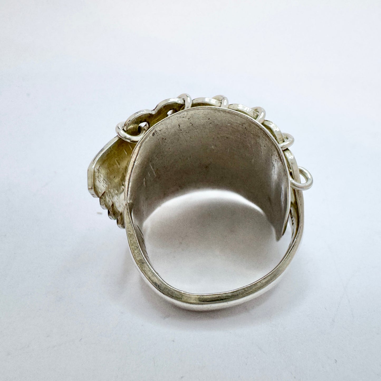 Vintage Solid Silver Sami / Laplander Folk Art Artisan Ring