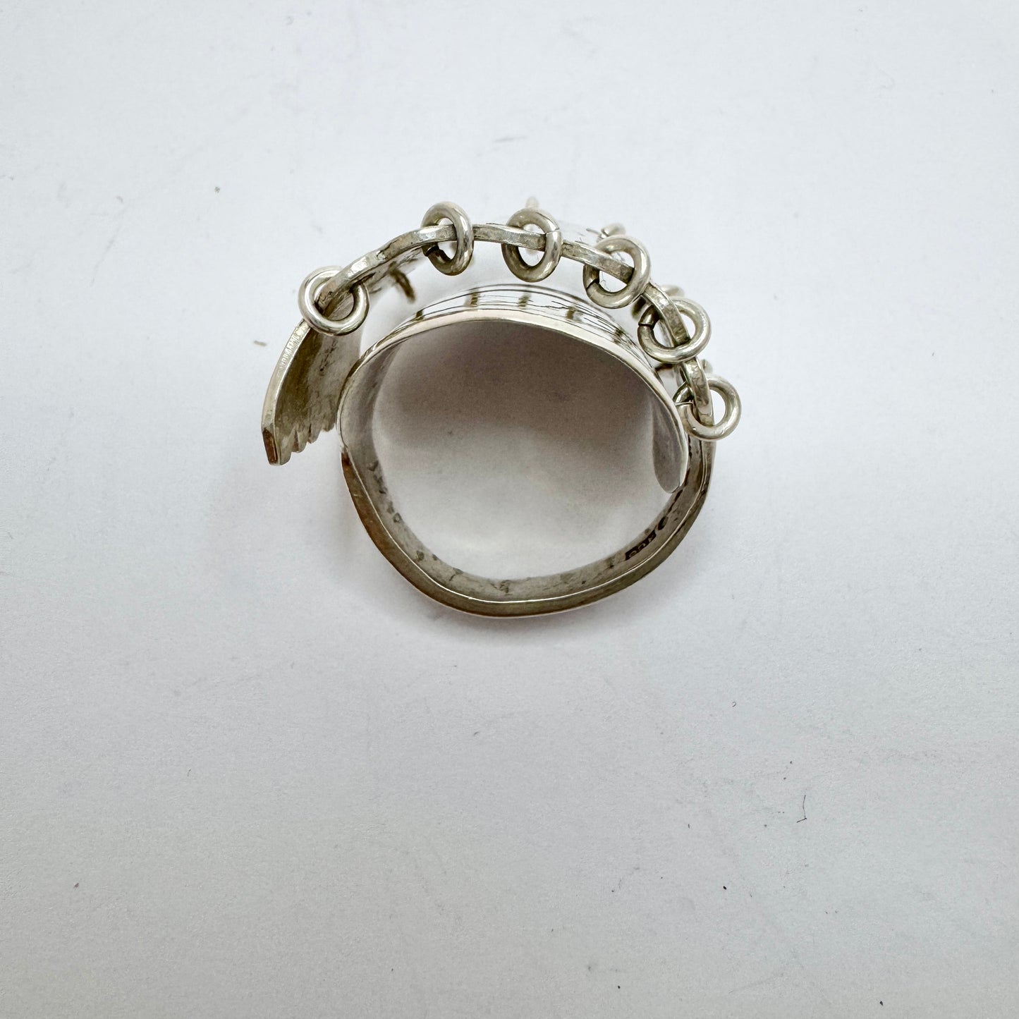 Vintage Solid Silver Sami / Laplander Folk Art Artisan Ring