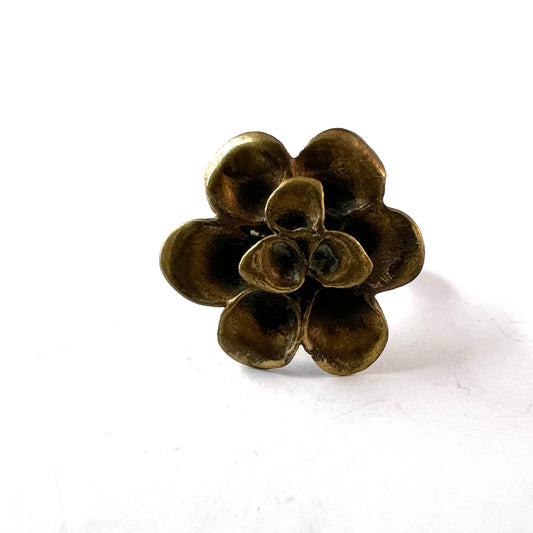 Hannu Ikonen Finland 1970s Reindeer Moss Design Bronze Ring.