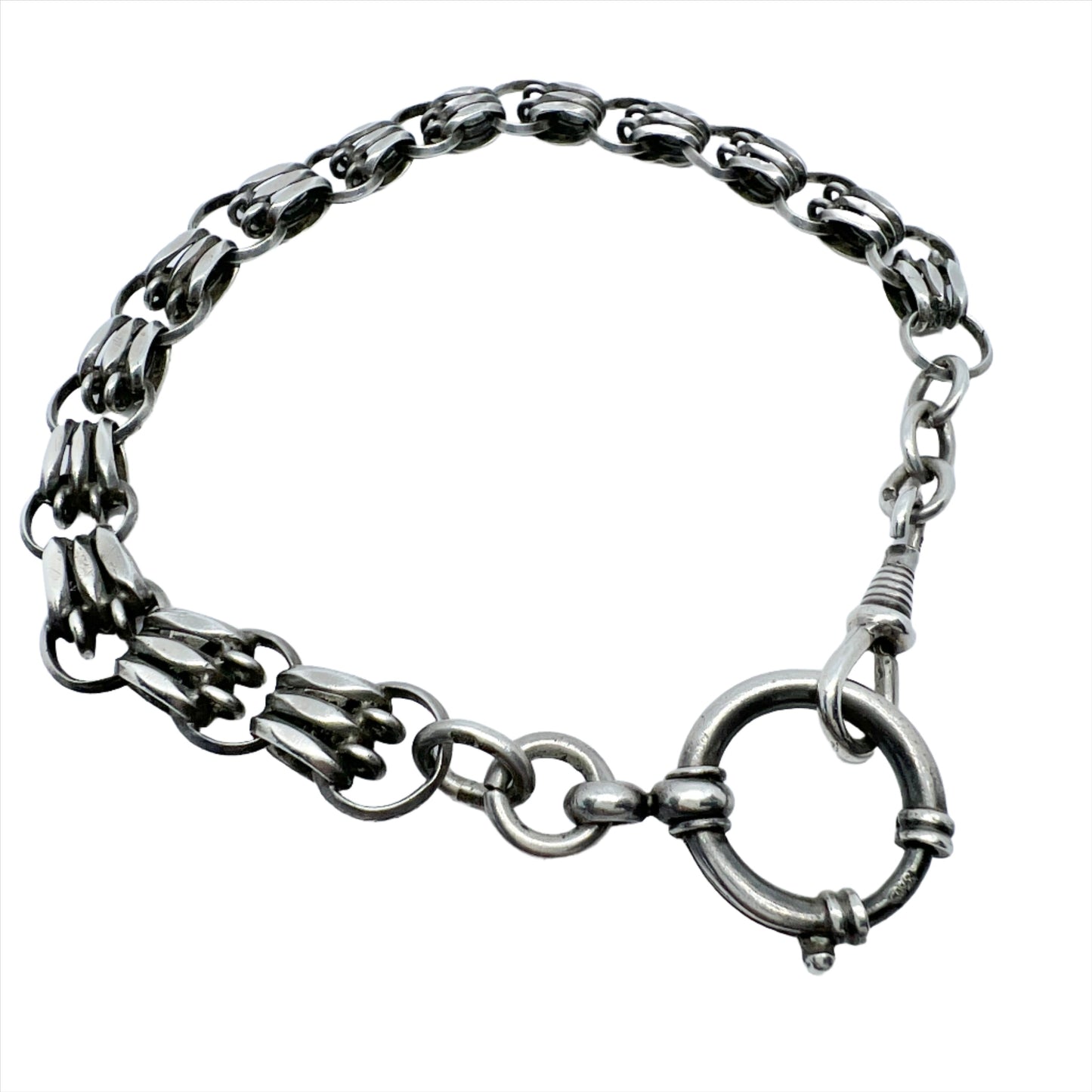 Sweden c 1920s. Antique Solid Silver Watch Chain.