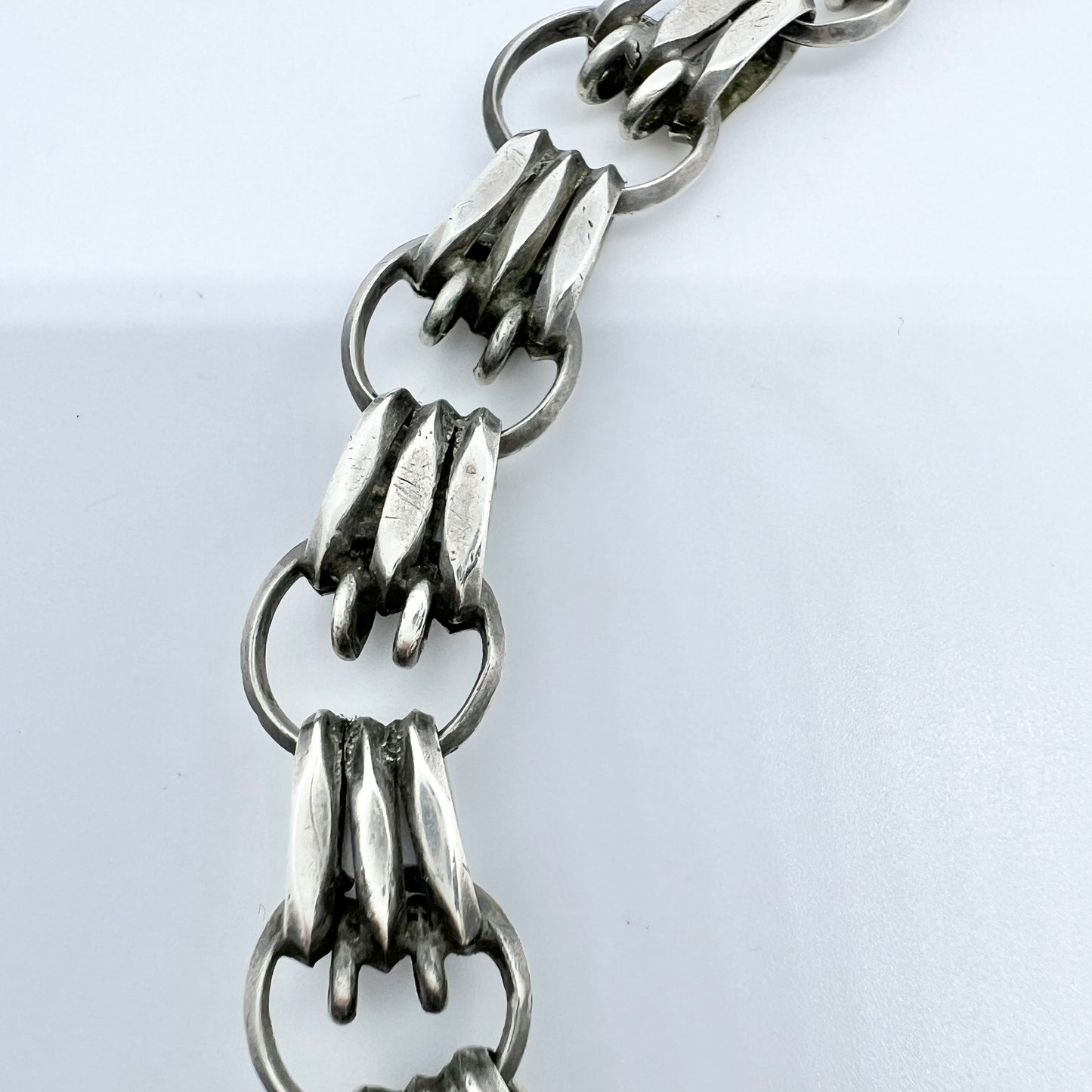 Sweden c 1920s. Antique Solid Silver Watch Chain.