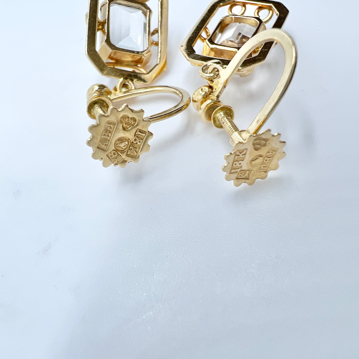 Juvelfabriken, Sweden 1949. Vintage 18k Gold Rock Crystal Earrings.