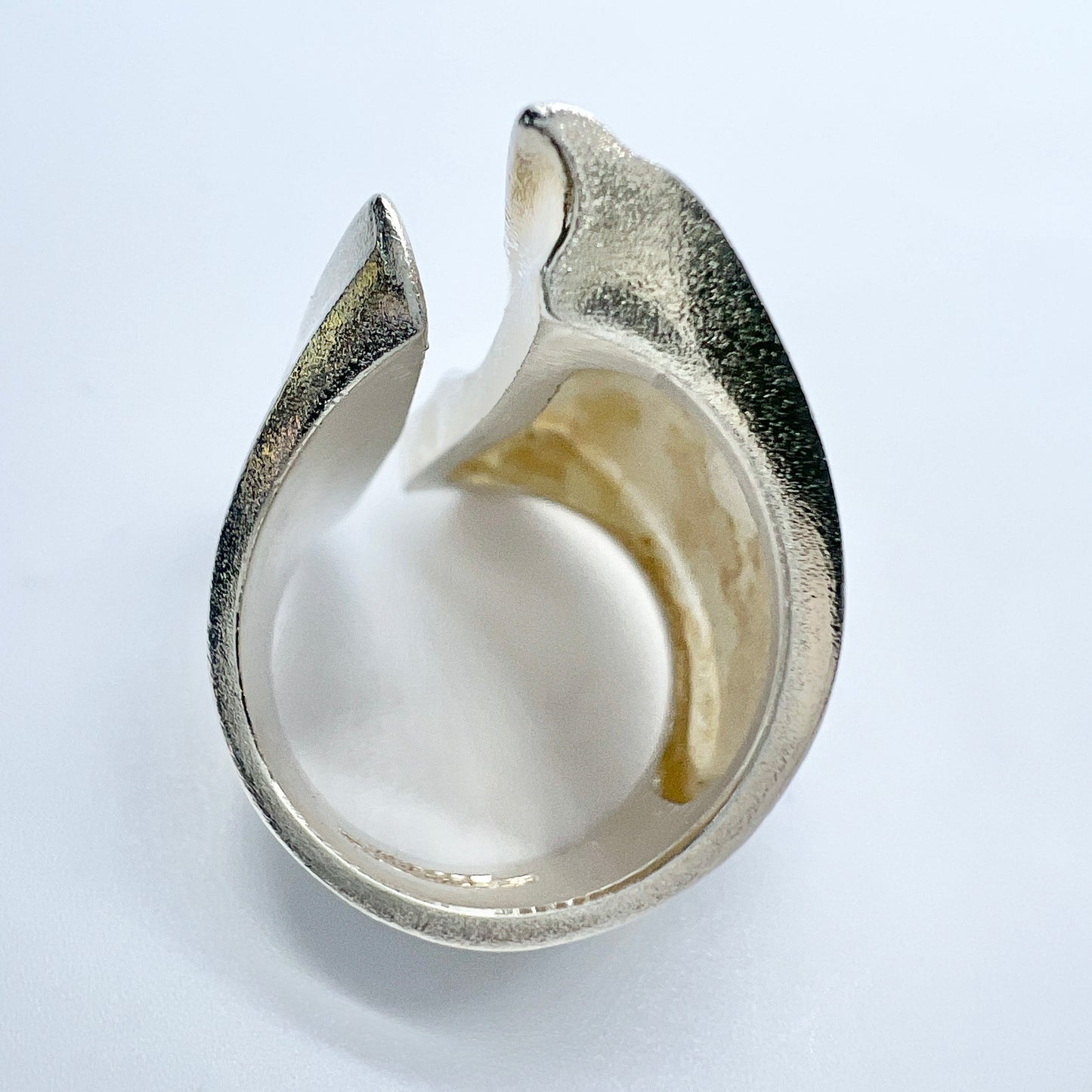 Bjorn Weckstrom for Lapponia, Finland 1982 Bold Sterling Silver Ring. Design: Erosion