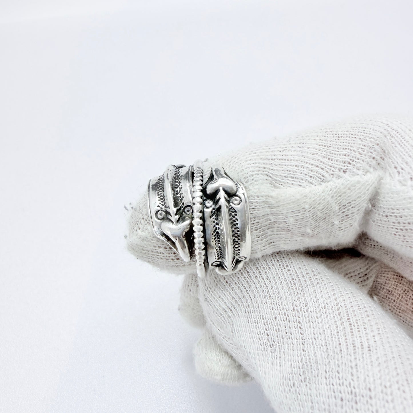 Bengt Hallberg, Sweden. Vintage Sterling Silver Viking Copy Unisex Ring