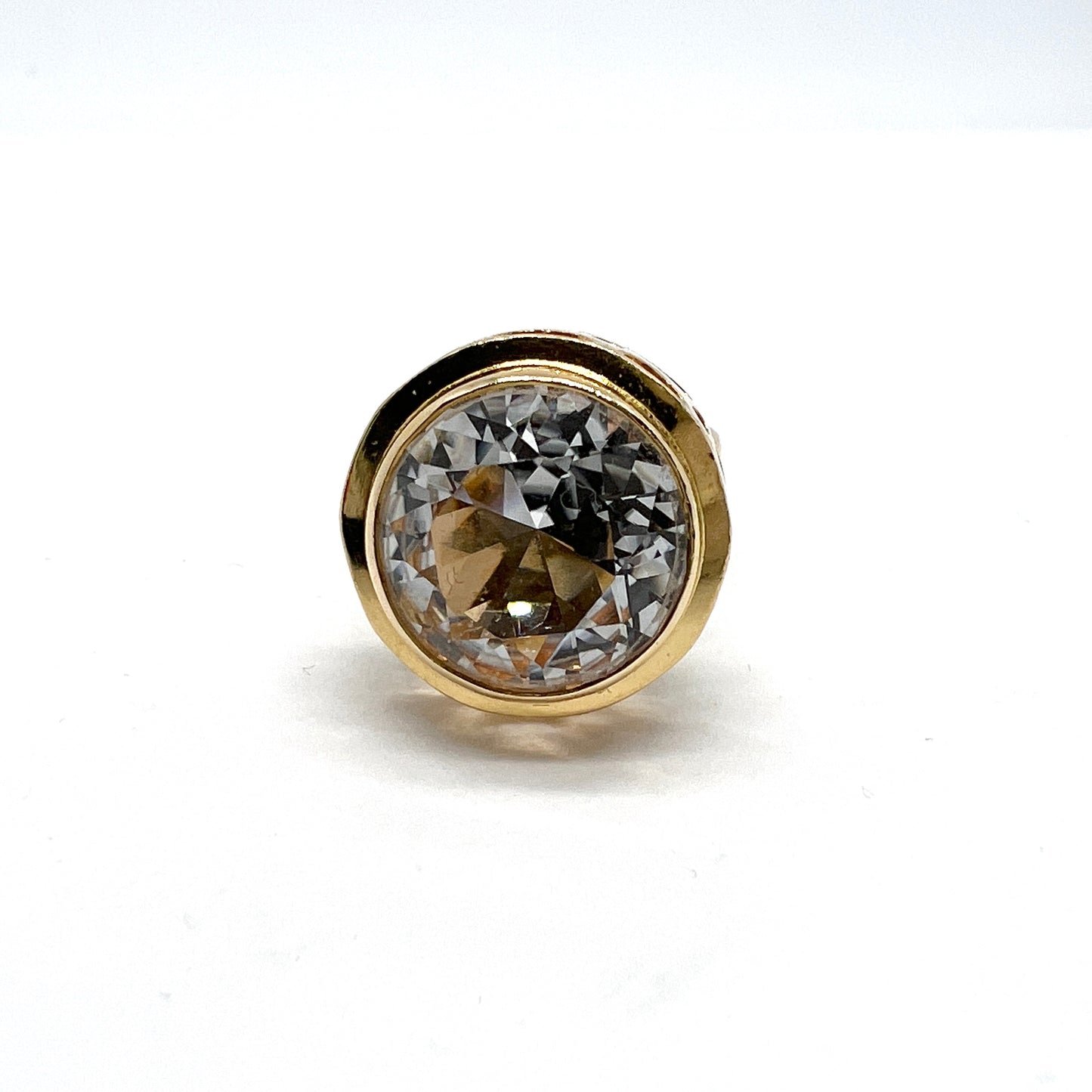 Hedberg, Sweden 1972 Vintage Modernist 18k Gold Rock Crystal Ring.