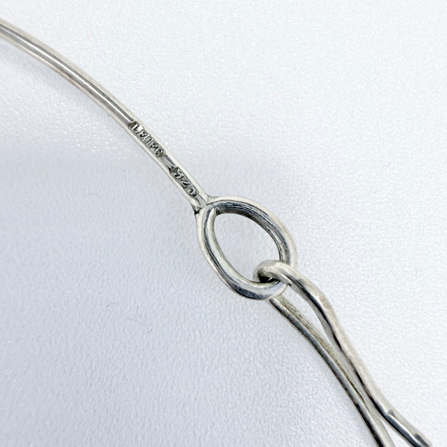 Bold Vintage Sterling Silver Amber Pendant Necklace.