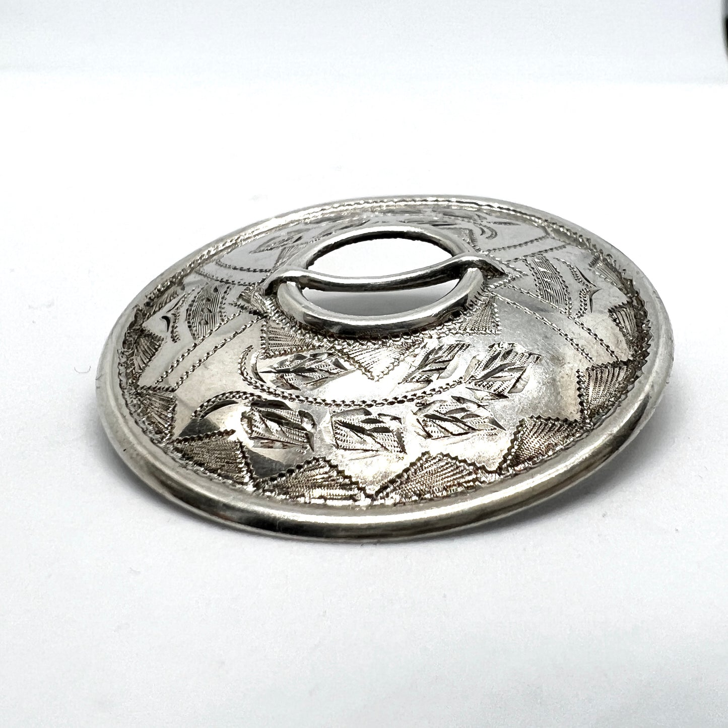 Johan Ferdinand Henriksson, Finland year 1940. Rare War-Time Solid Silver Shield Brooch.