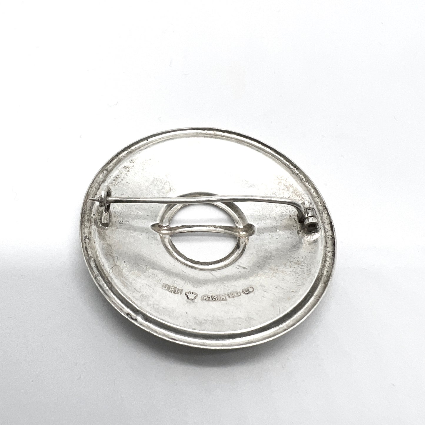 Johan Ferdinand Henriksson, Finland year 1940. Rare War-Time Solid Silver Shield Brooch.