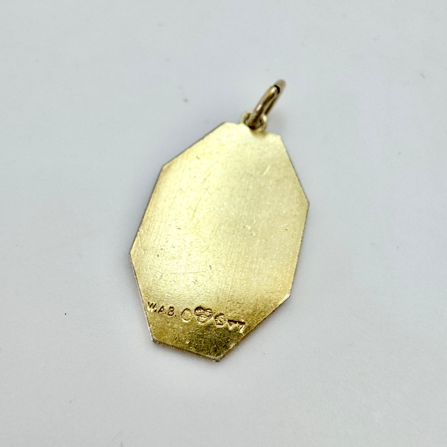 WA Bolin, Sweden 1923. Antique Solid Silver Enamel Pendant