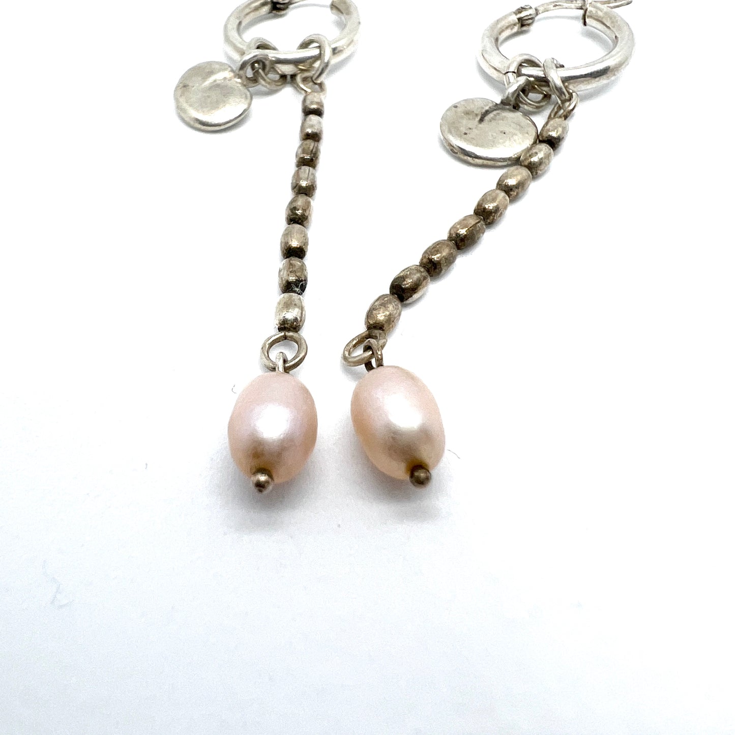 Kalevala Koru, Finland. Vintage Sterling Silver Pearl Earrings.