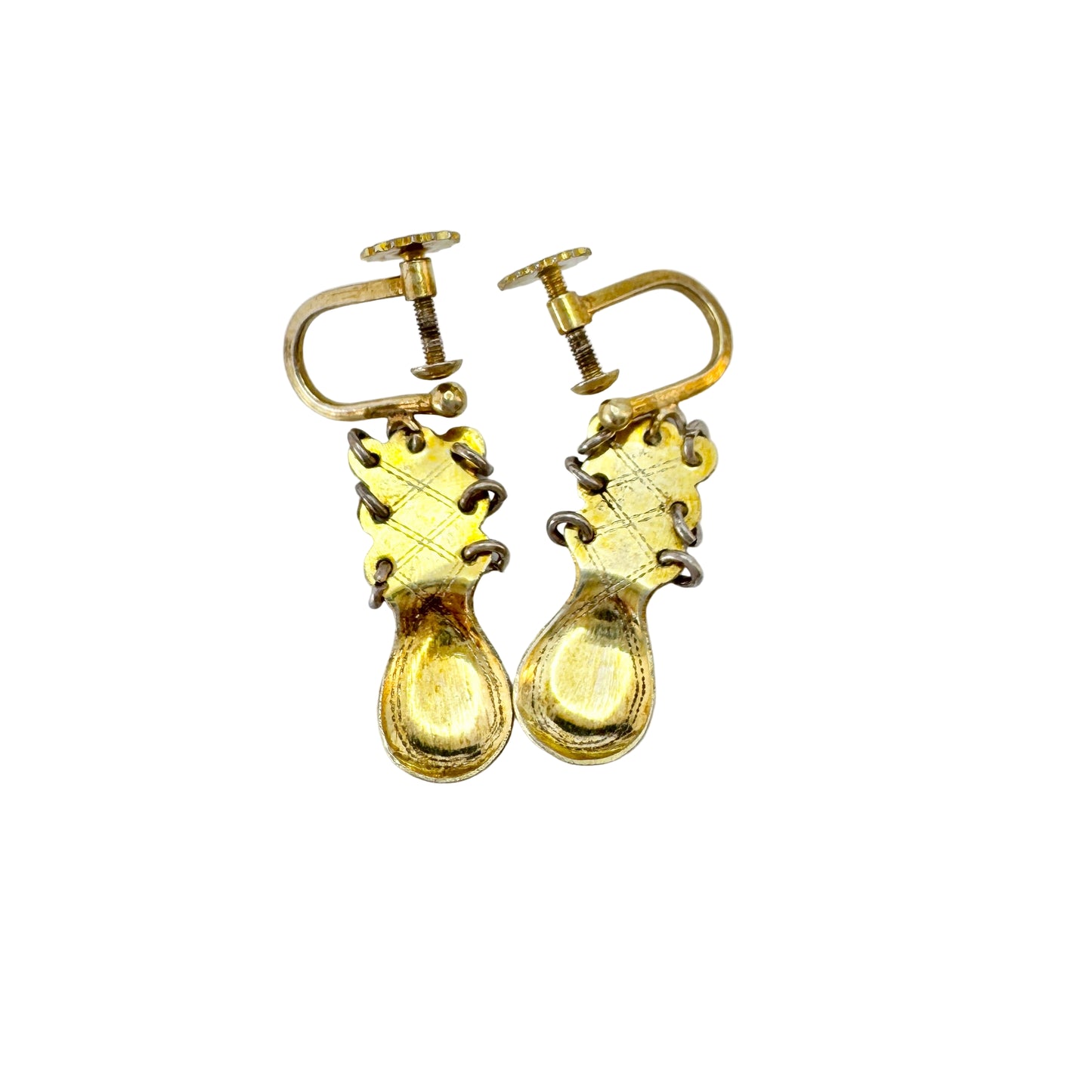 Sweden ca 1950s. Vintage Sami / Laplander Spoon Earrings.