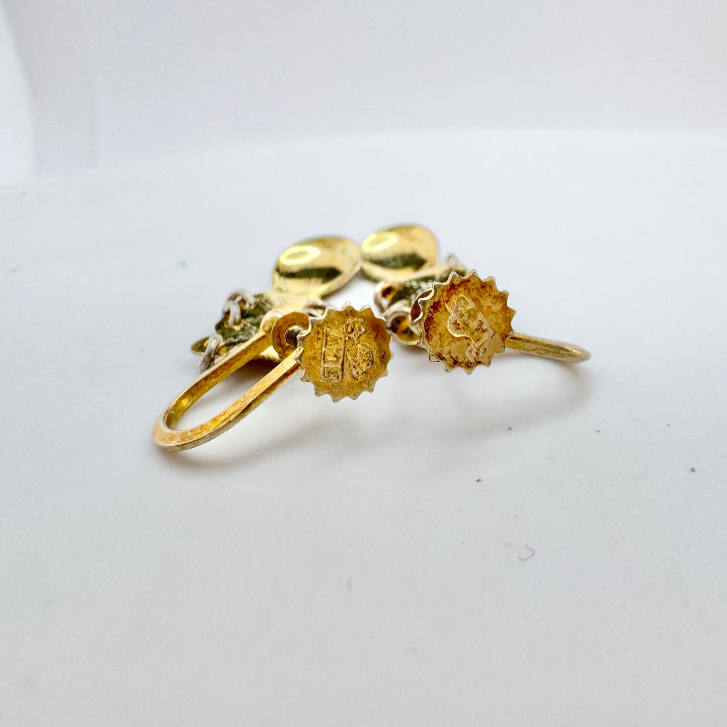 Sweden ca 1950s. Vintage Sami / Laplander Spoon Earrings.