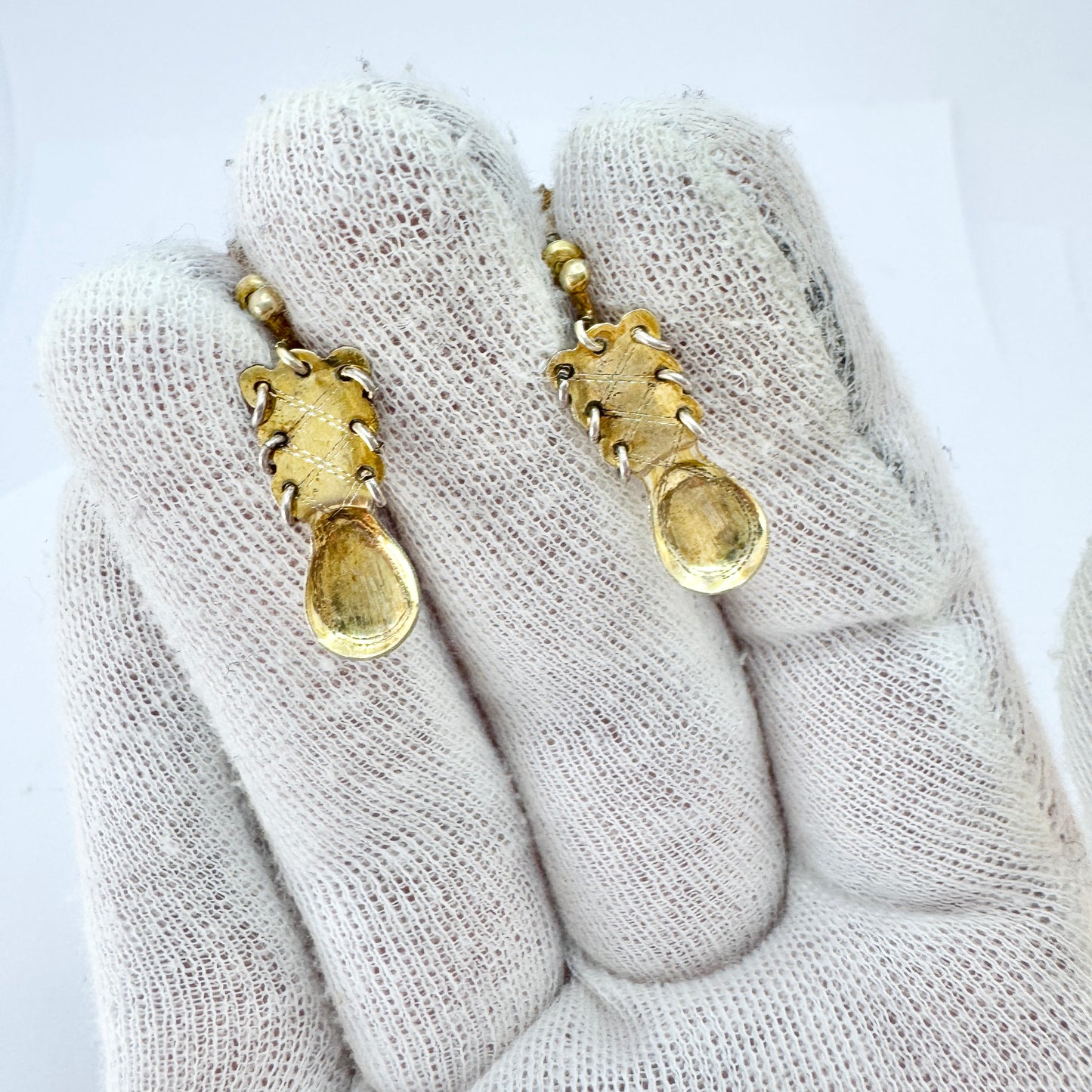 Sweden ca 1950s. Vintage Sami / Laplander Spoon Earrings.