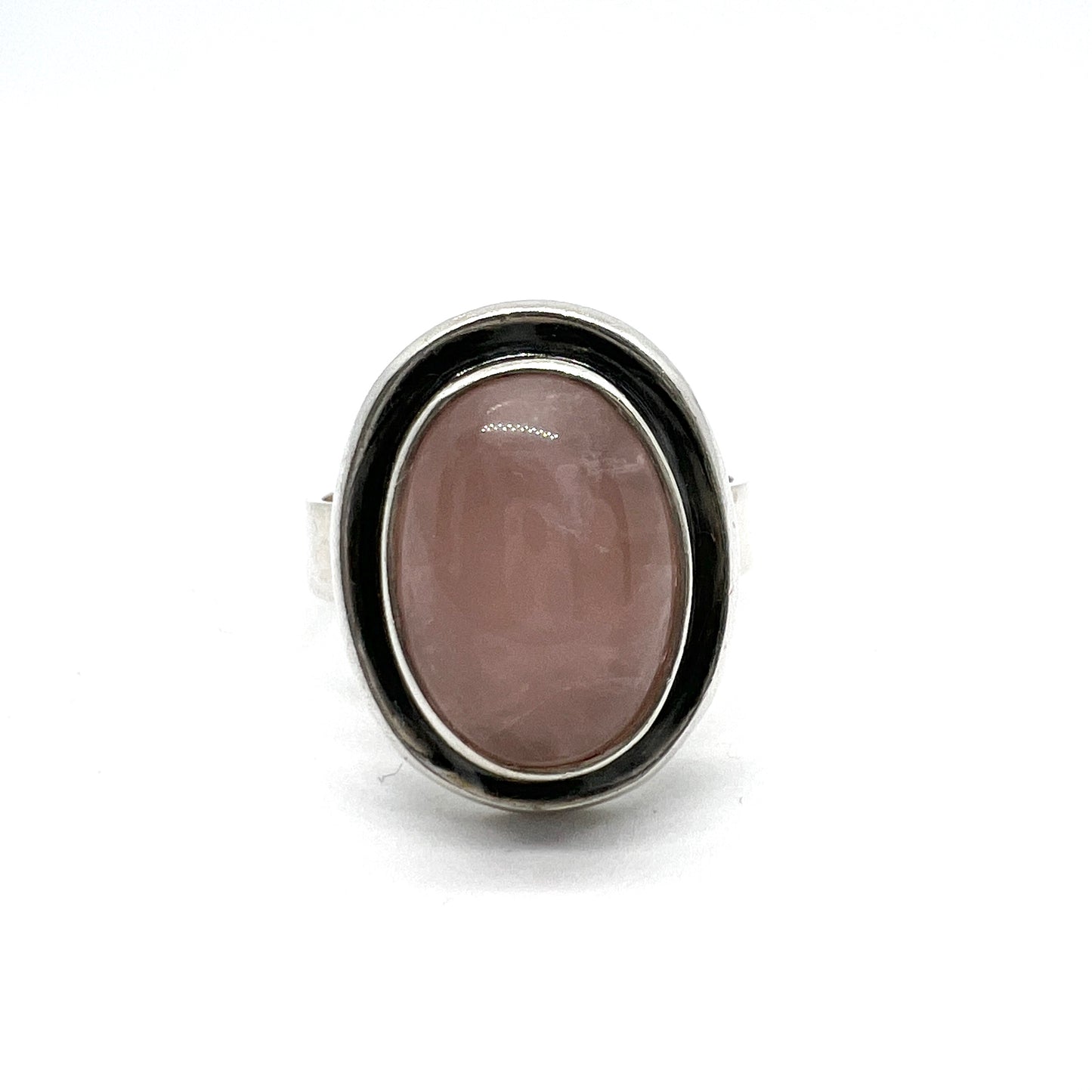 Martti Viikinniemi, Finland 1966. Vintage Solid Silver Rose Quartz Ring.