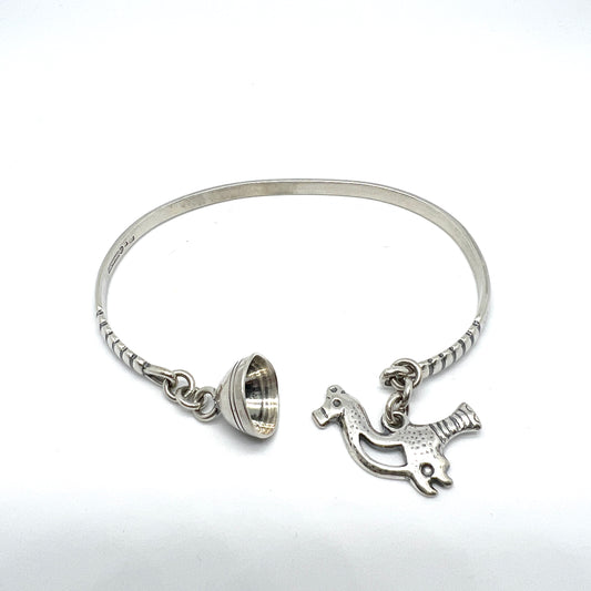 Kalevala Koru, Finland 1989. Vintage Sterling Silver Charm Bracelet.