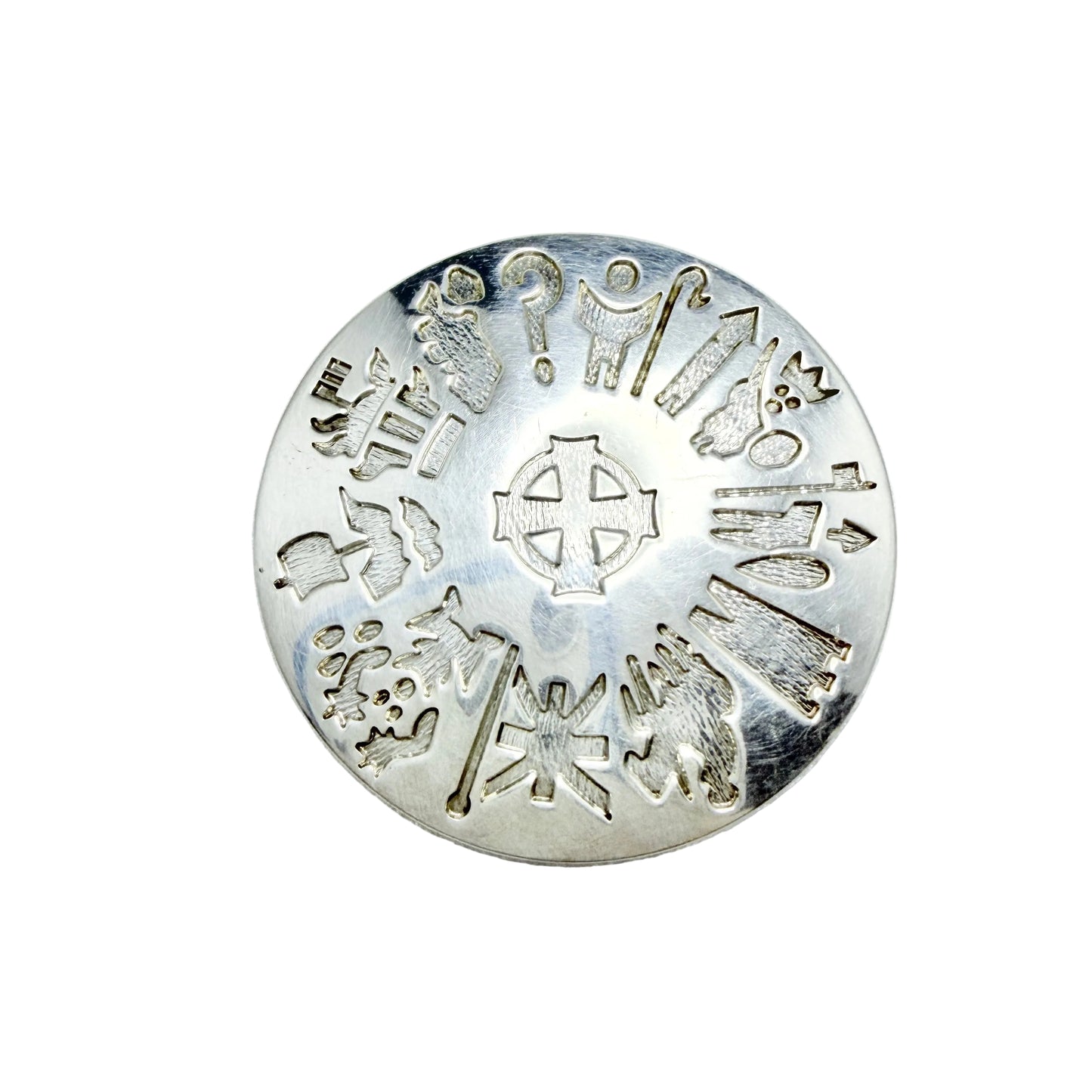 History of Ireland. Sterling Silver Brooch Pendant.