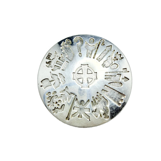 History of Ireland. Sterling Silver Brooch Pendant.