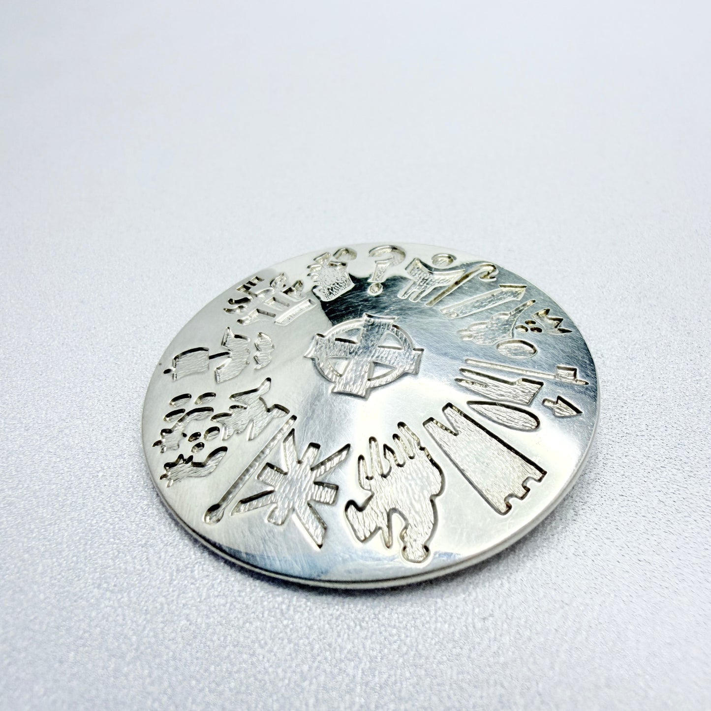 History of Ireland. Sterling Silver Brooch Pendant.