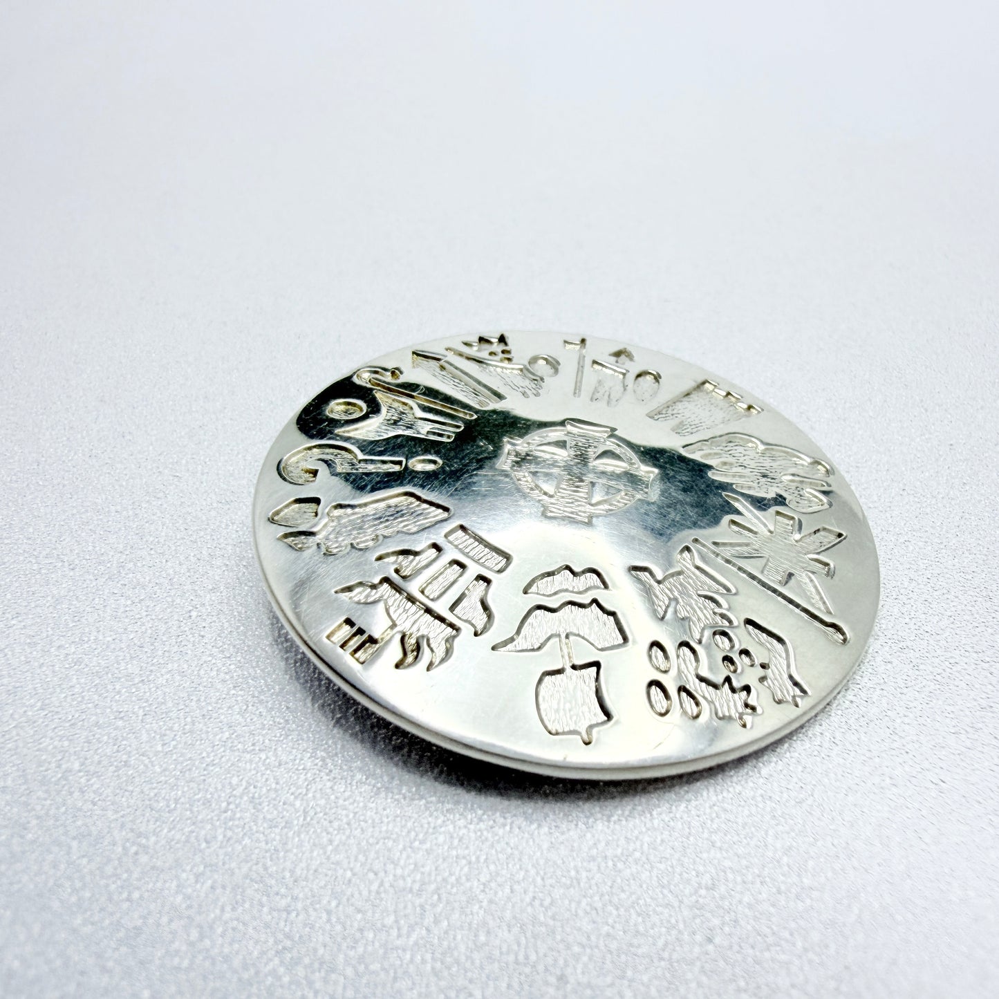 History of Ireland. Sterling Silver Brooch Pendant.