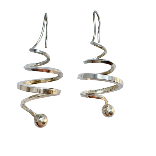 Robbert, Sweden 1972. Vintage Sterling Silver Earrings. Signed.
