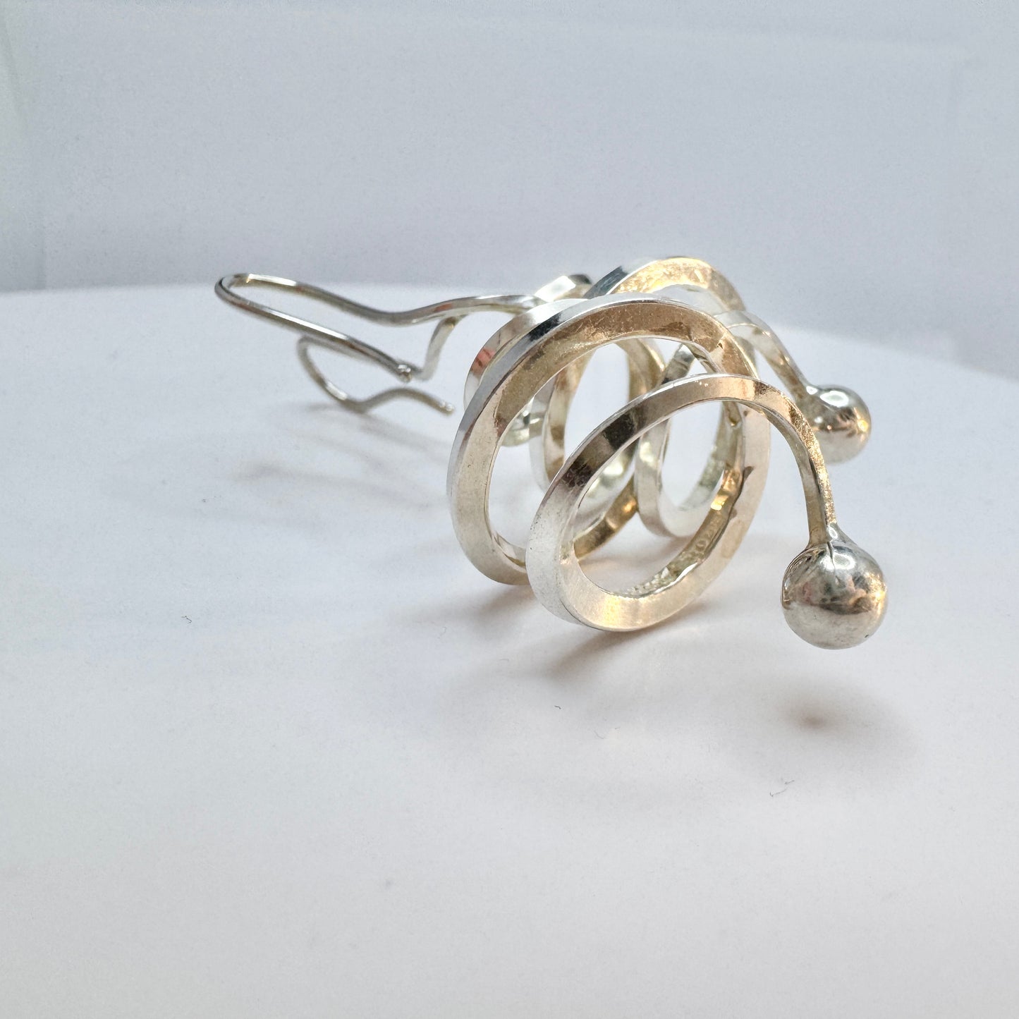 Robbert, Sweden 1972. Vintage Sterling Silver Earrings. Signed.