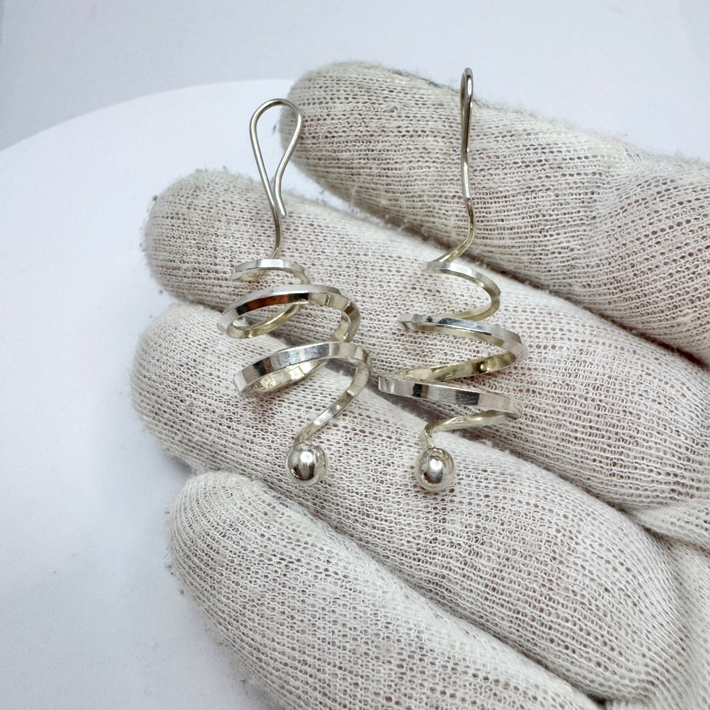 Robbert, Sweden 1972. Vintage Sterling Silver Earrings. Signed.