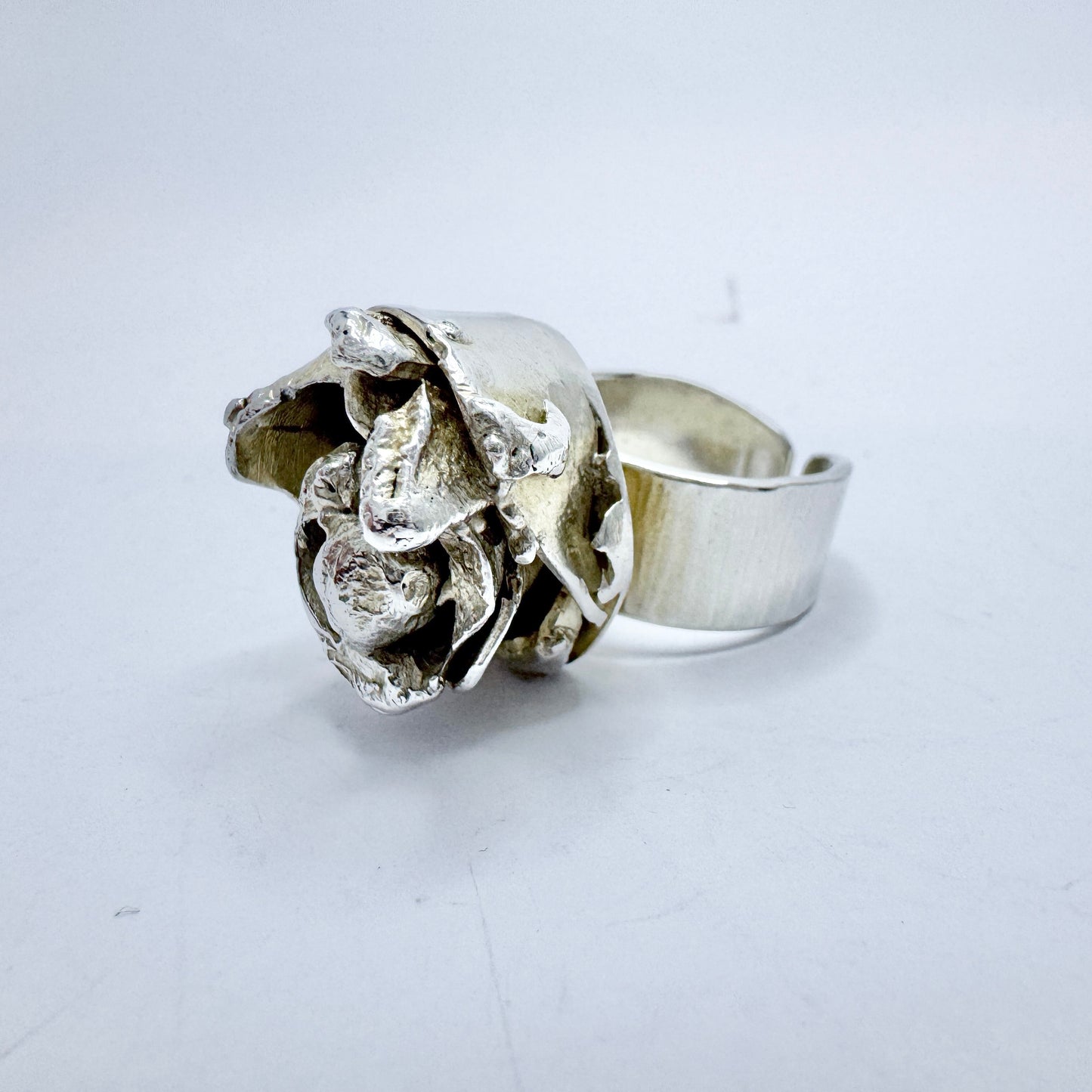 Nehl Faith-Ell, Sweden 1976. Chunky Vintage Brutalist Sterling Silver Ring