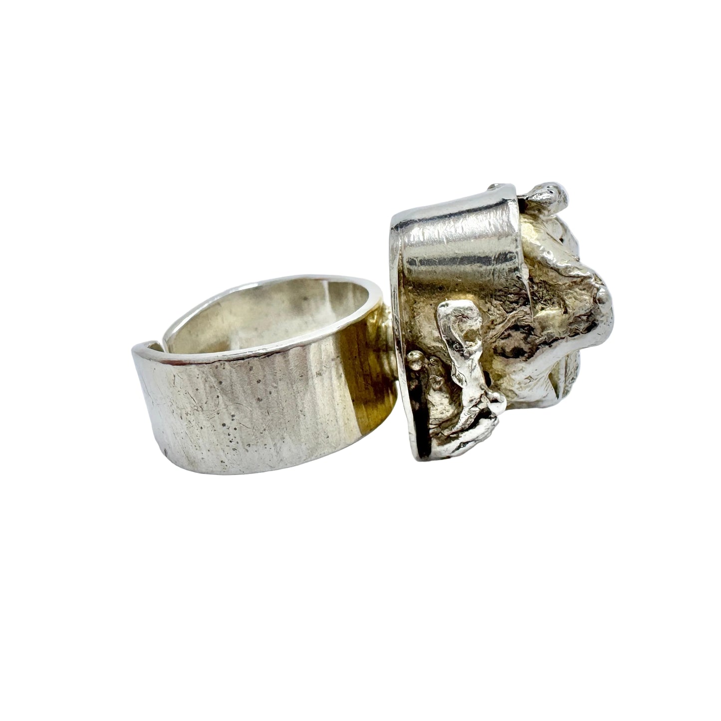 Nehl Faith-Ell, Sweden 1976. Chunky Vintage Brutalist Sterling Silver Ring