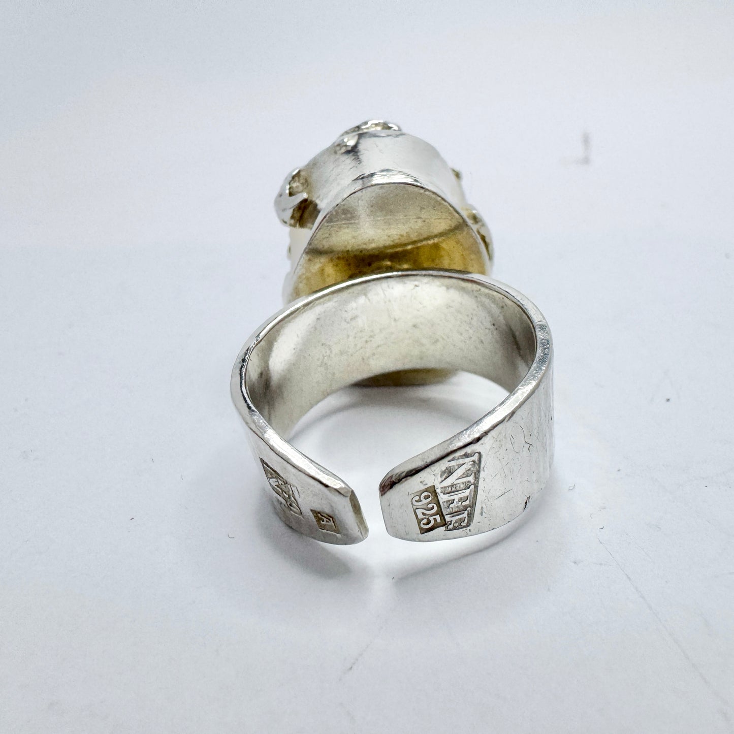 Nehl Faith-Ell, Sweden 1976. Chunky Vintage Brutalist Sterling Silver Ring