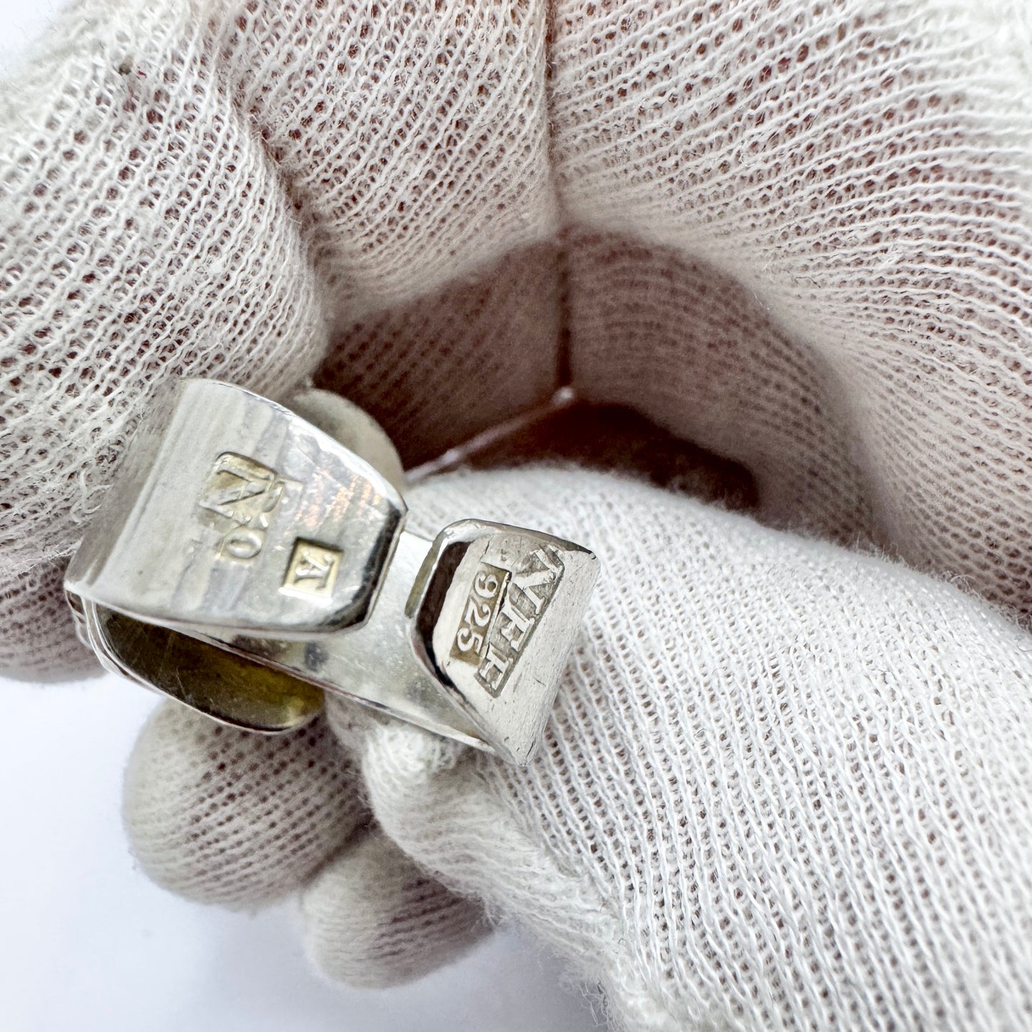 Nehl Faith-Ell, Sweden 1976. Chunky Vintage Brutalist Sterling Silver Ring