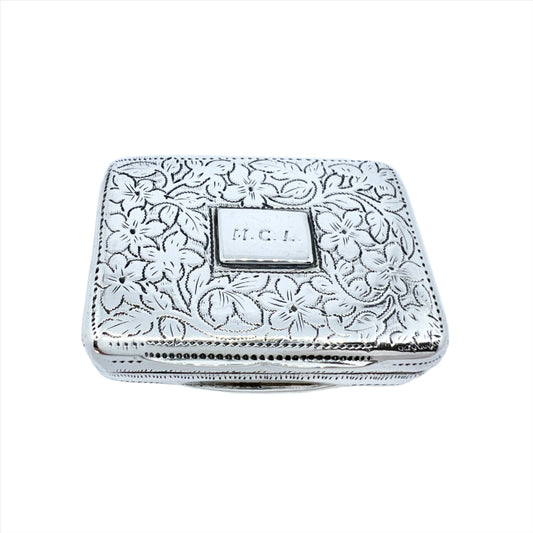 Thomas Shaw, Birmingham 1839. Antique Sterling Silver Vinaigrette Box.