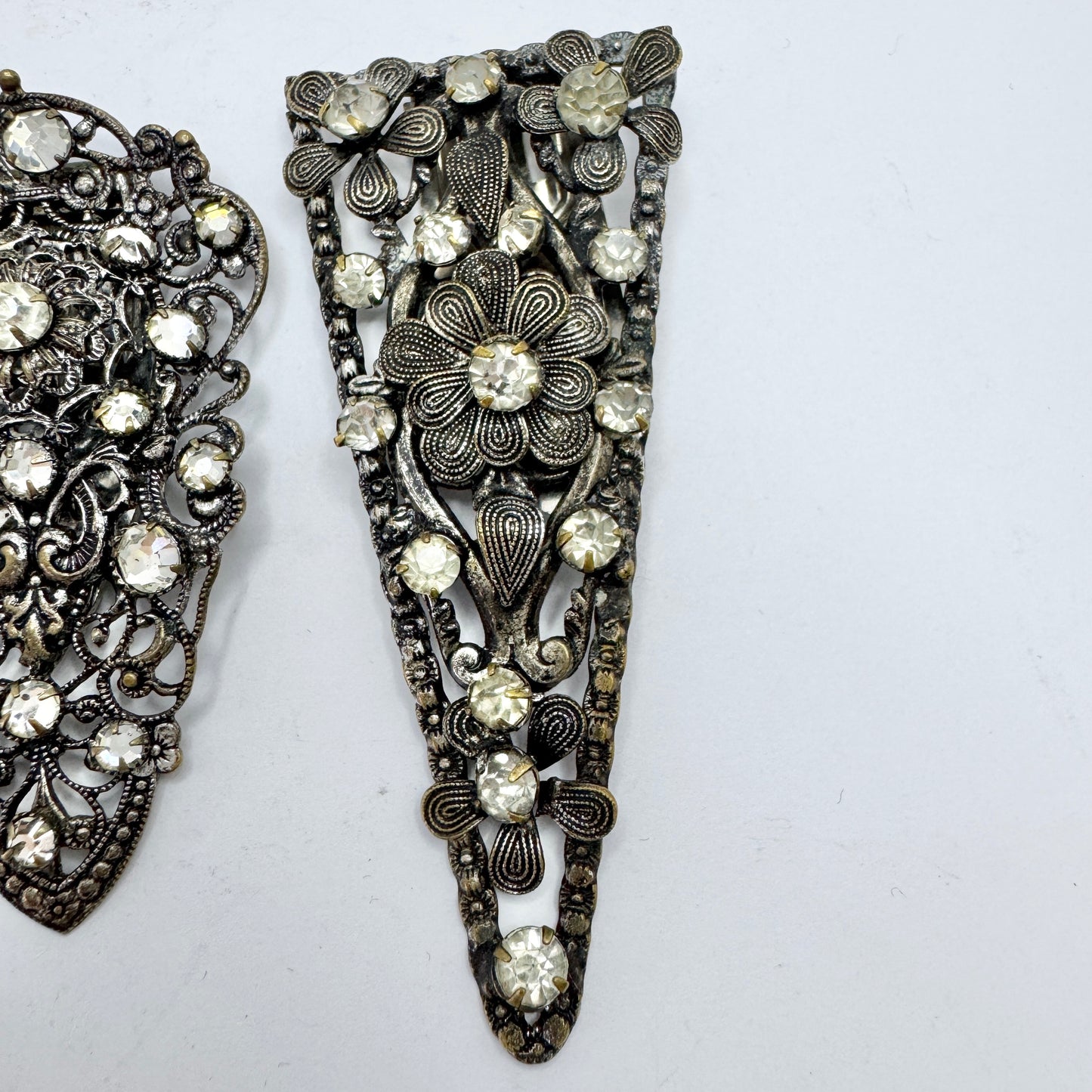 Czechoslovakia, Vintage Costume Jewelry Fur Clip Brooches.