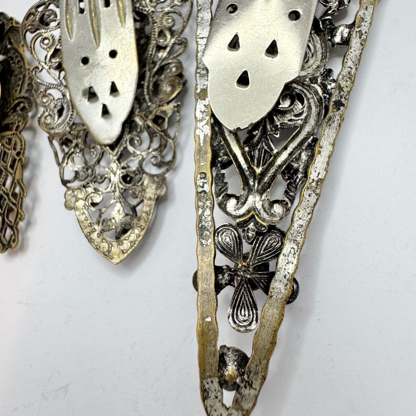 Czechoslovakia, Vintage Costume Jewelry Fur Clip Brooches.