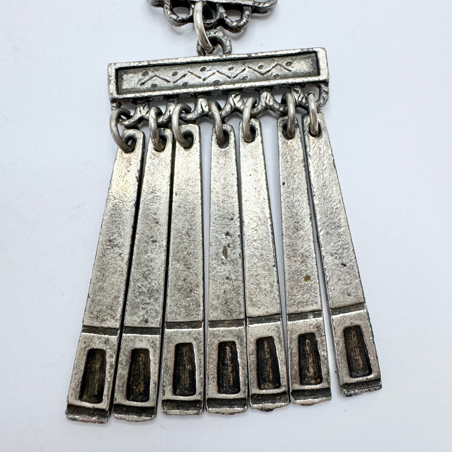 France. Large Vintage DLH Depose Costume Jewelry Pendant Necklace.