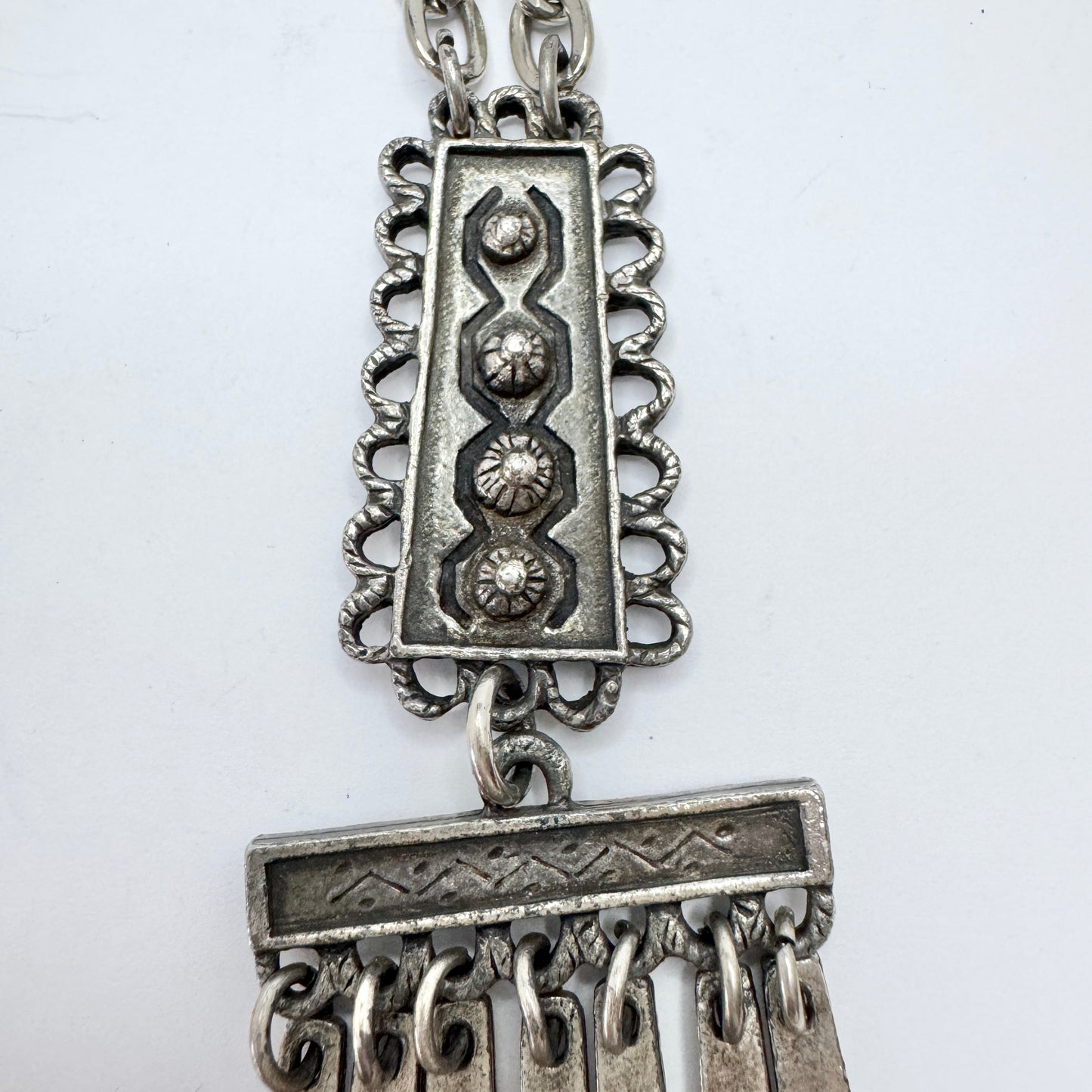 France. Large Vintage DLH Depose Costume Jewelry Pendant Necklace.