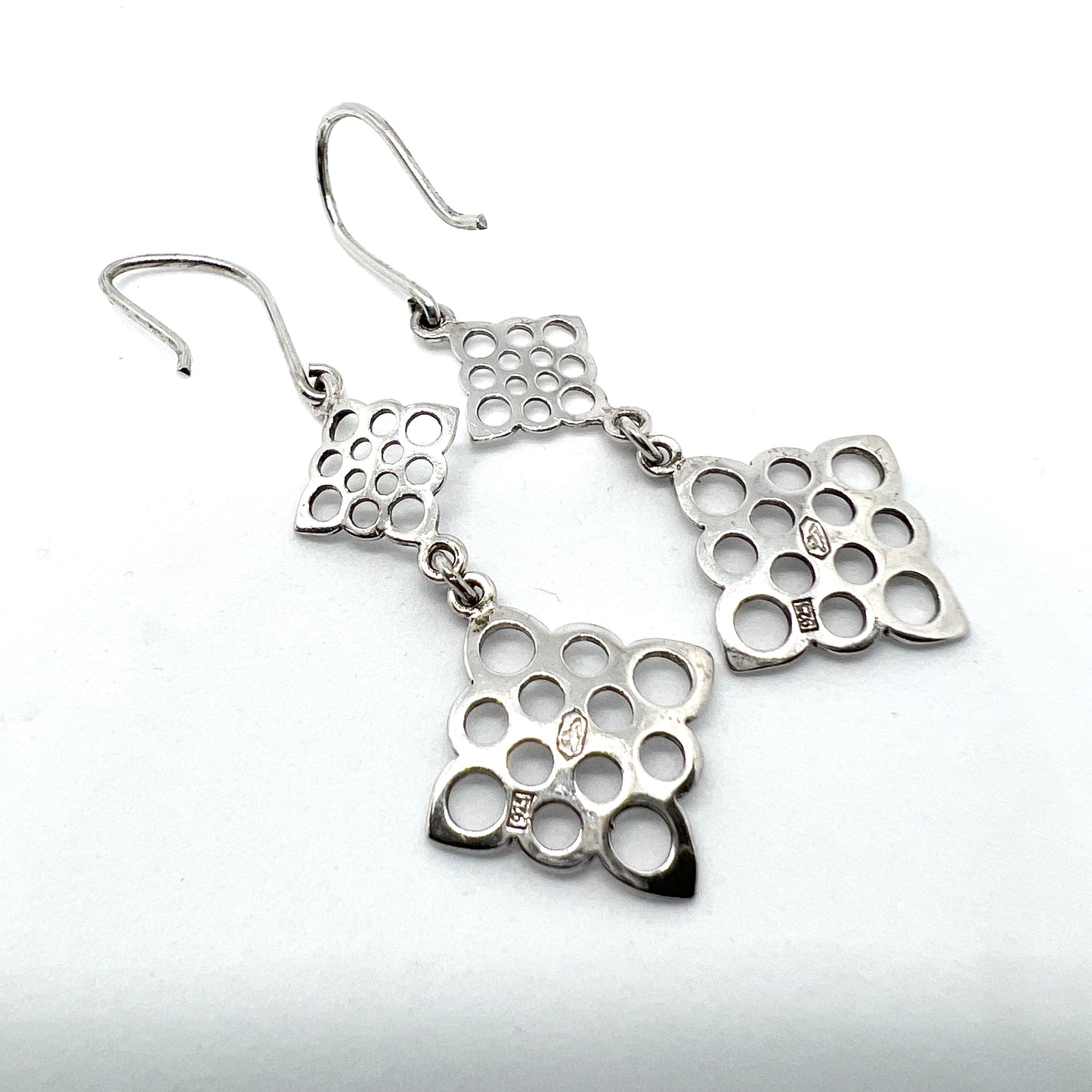 Liisa Vitali for Kultakeskus, Finland Vintage Sterling Silver Earrings.