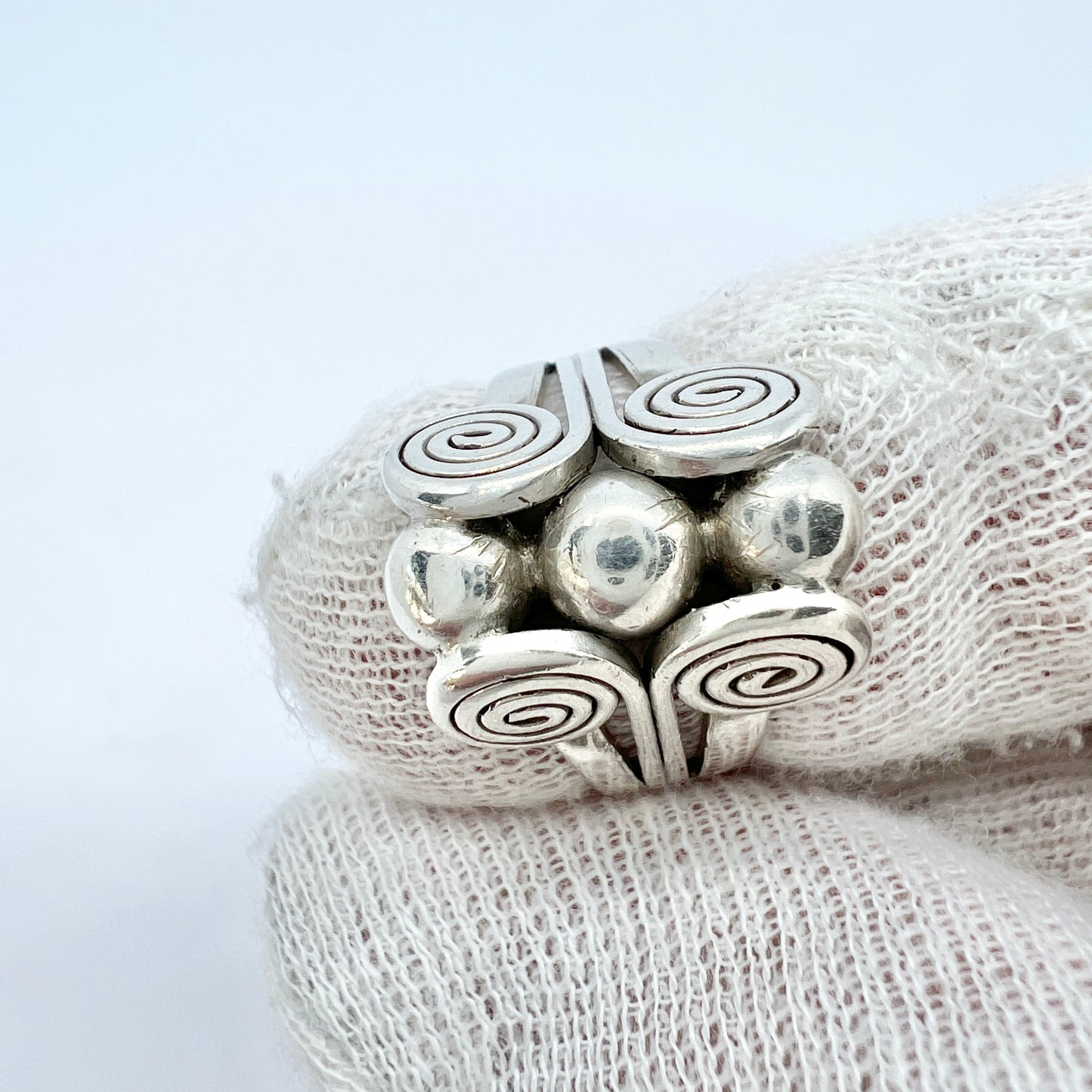 Julius Klagenborg, Denmark 1950-60s. Vintage Solid Silver Ring.